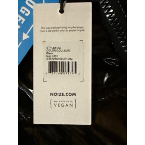 Noize Vegan Patent Puffer Jacket Black - Medium Size, New with Tags - Picture 2 of 4